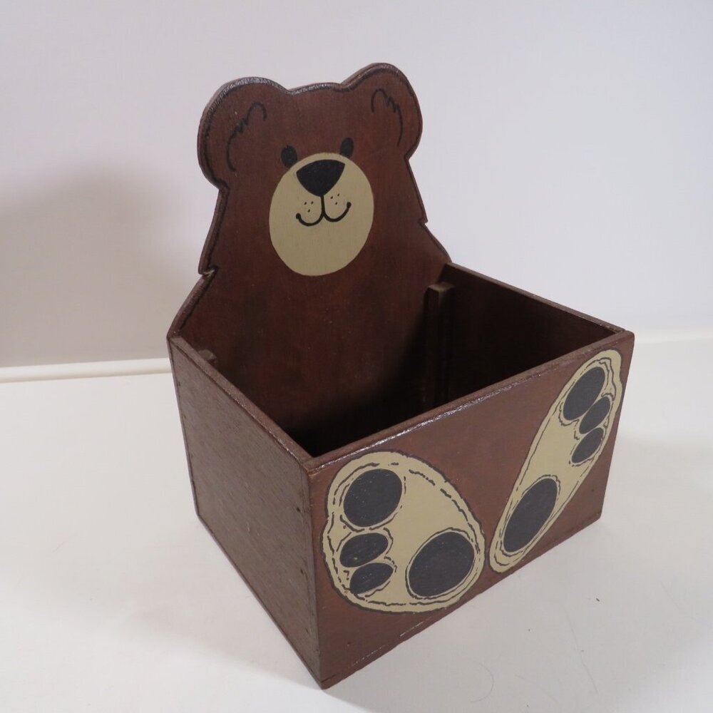 Wooden Teddy Bear storage, display Box (thick wood) reinforced well painted